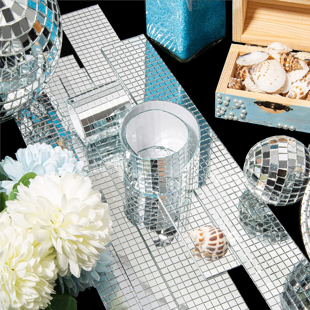 Home Bathroom Tiles - 3600pcs 0.2inch Glass Mini Square Mirror