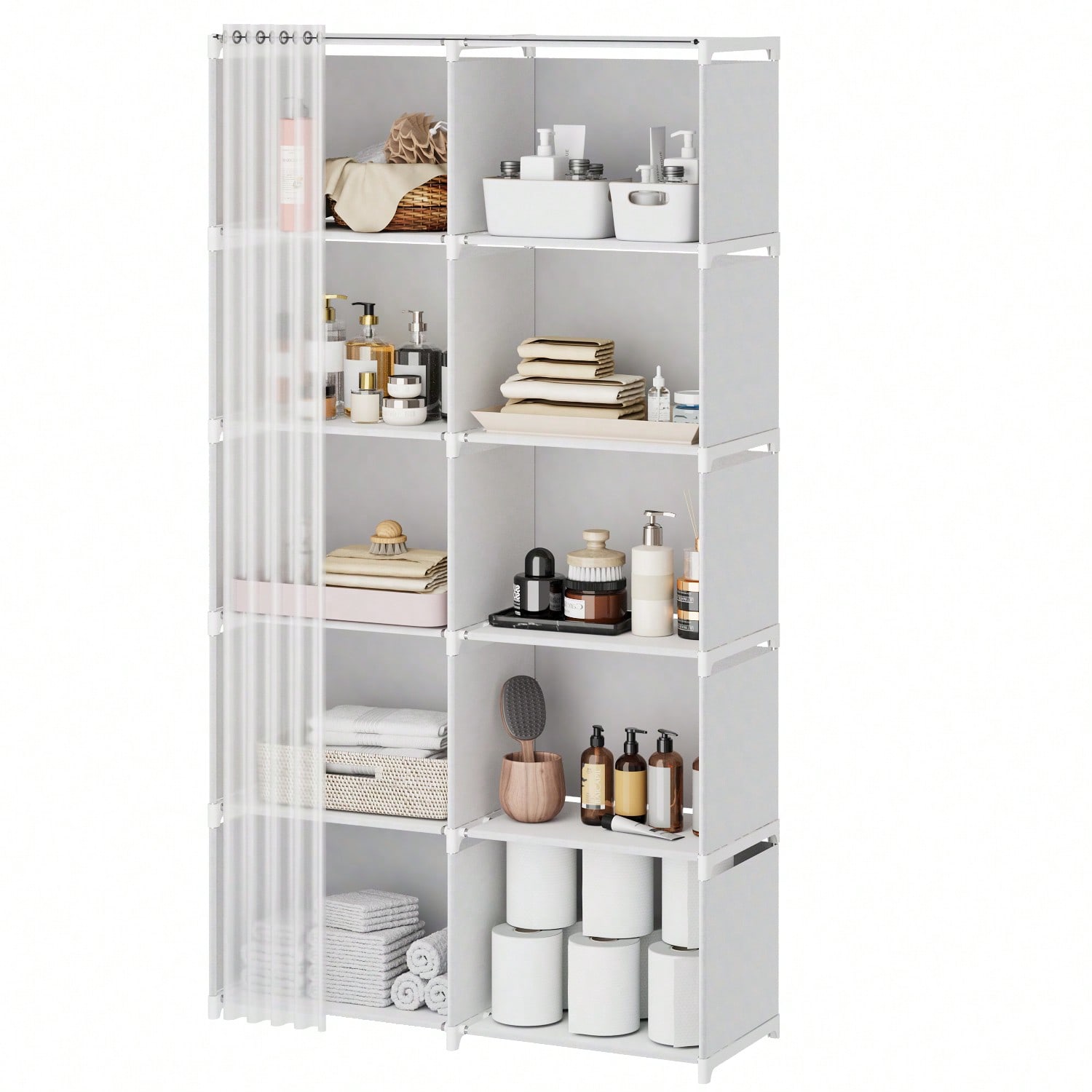 Home Goods Bathroom Cabinets - Tomnk 4/10 Compartments Simple Bathroom Organizer,