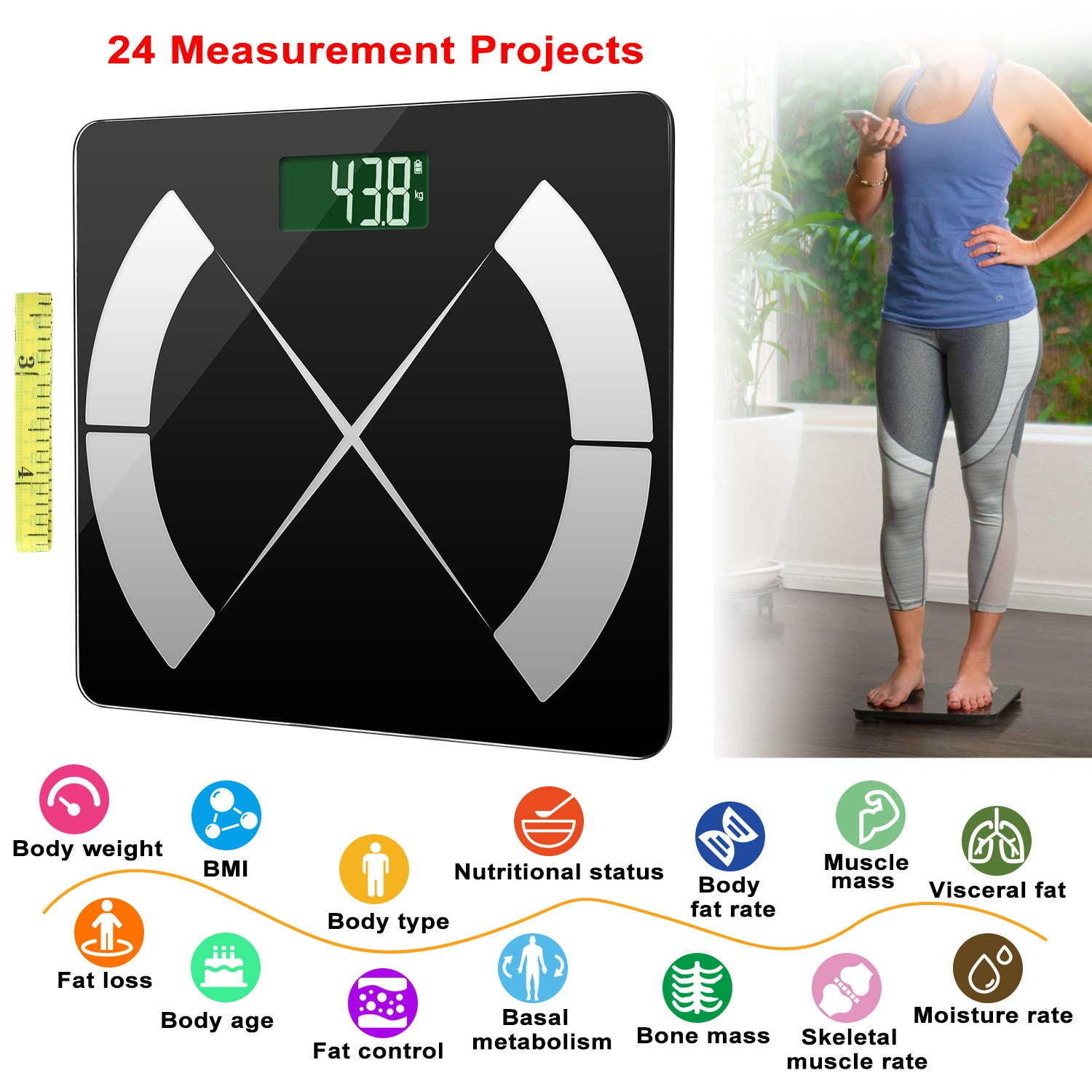 Home Bathroom Scales - iMountek Smart Body Fat Scale, Digital