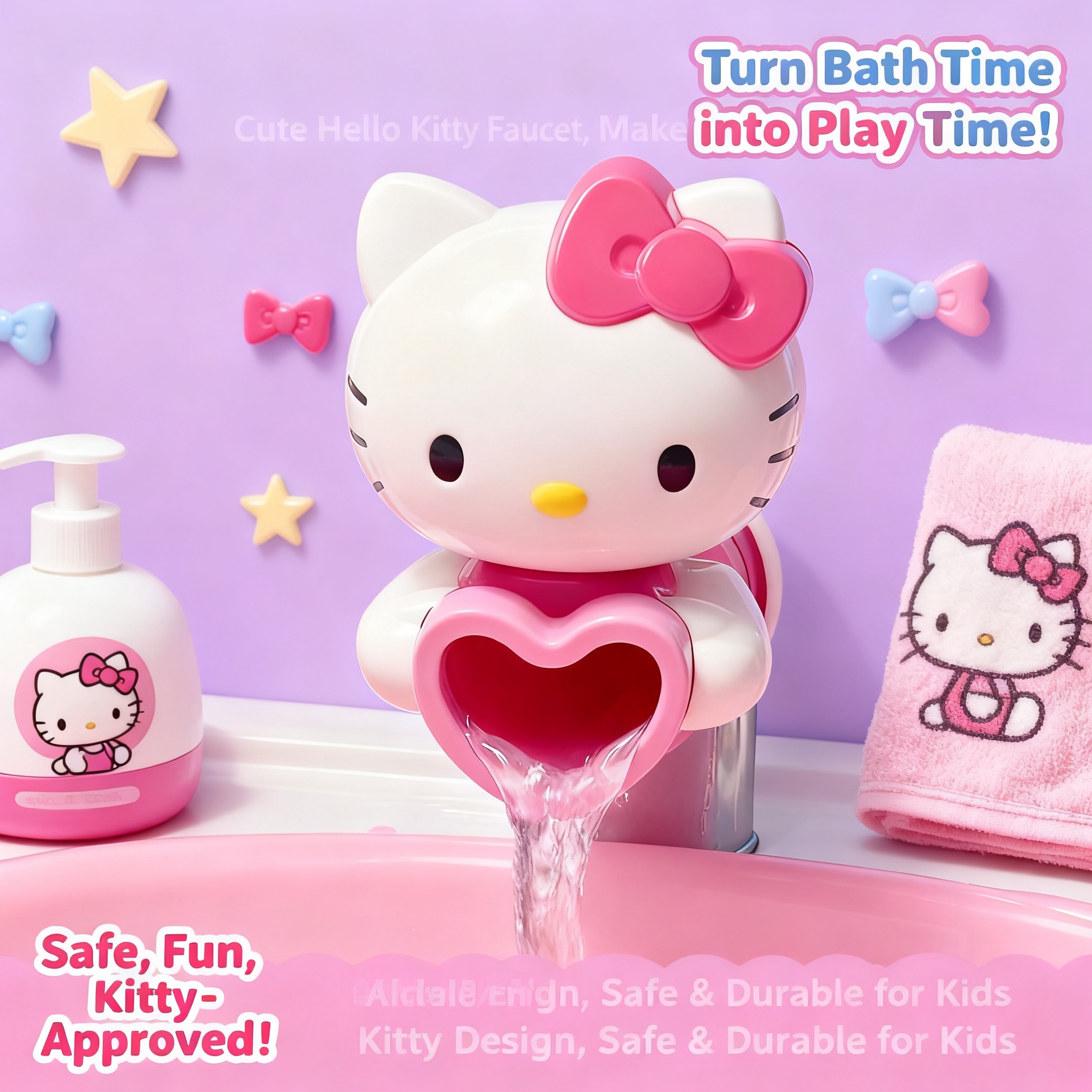 Home Goods Bathroom - Hello Kitty Faucet Extender Splashproof Cute