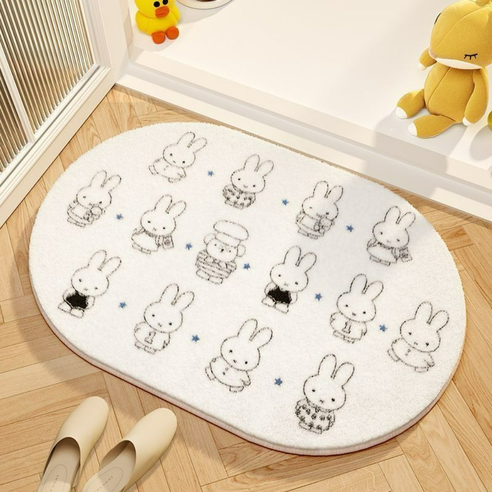 Home Creation Bathroom - Miffy Cartoon Floor Mat Soft Imitation
