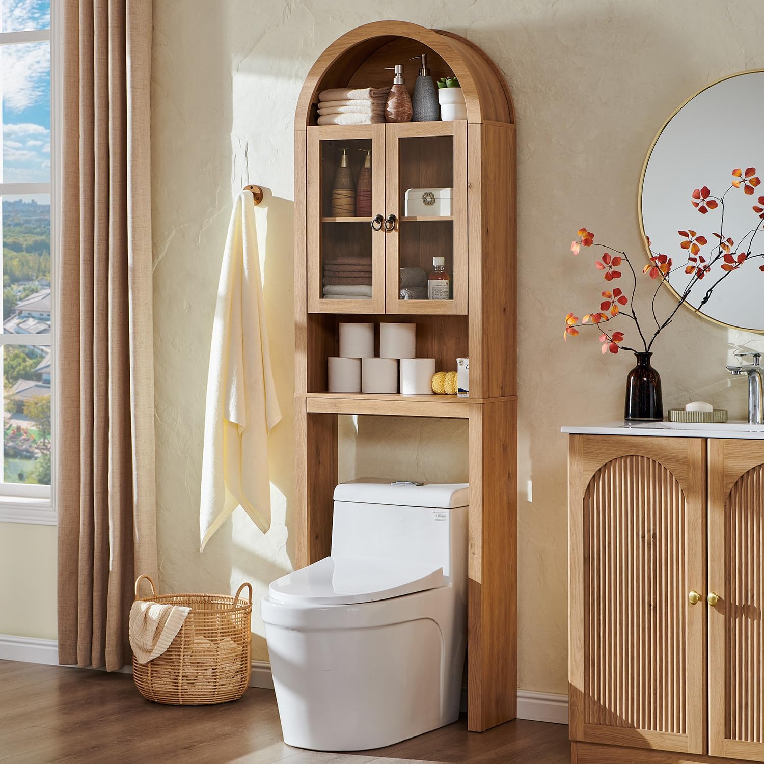 Home Goods Bathroom Cabinets - Arched Over The Toilet Storage Cabinet