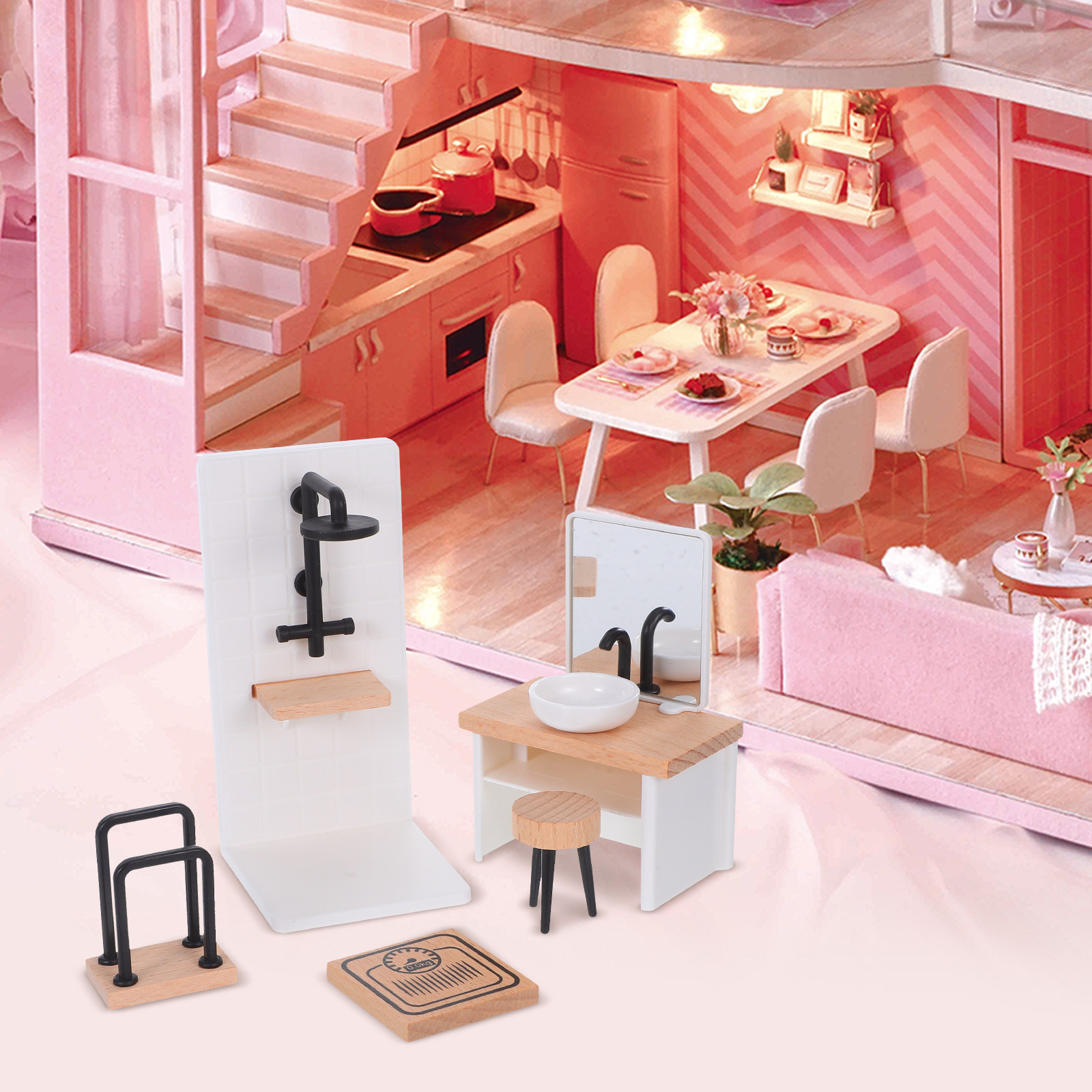 Home Bathroom Scales - 1Set Dollhouse Bathroom Decor: Realistic 1:12
