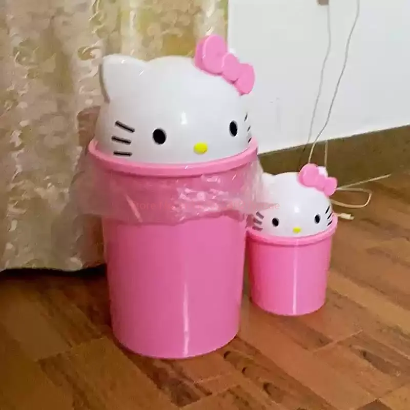 Home Goods Bathroom - Creative Cartoon Hellokitty Desktop Trash Can