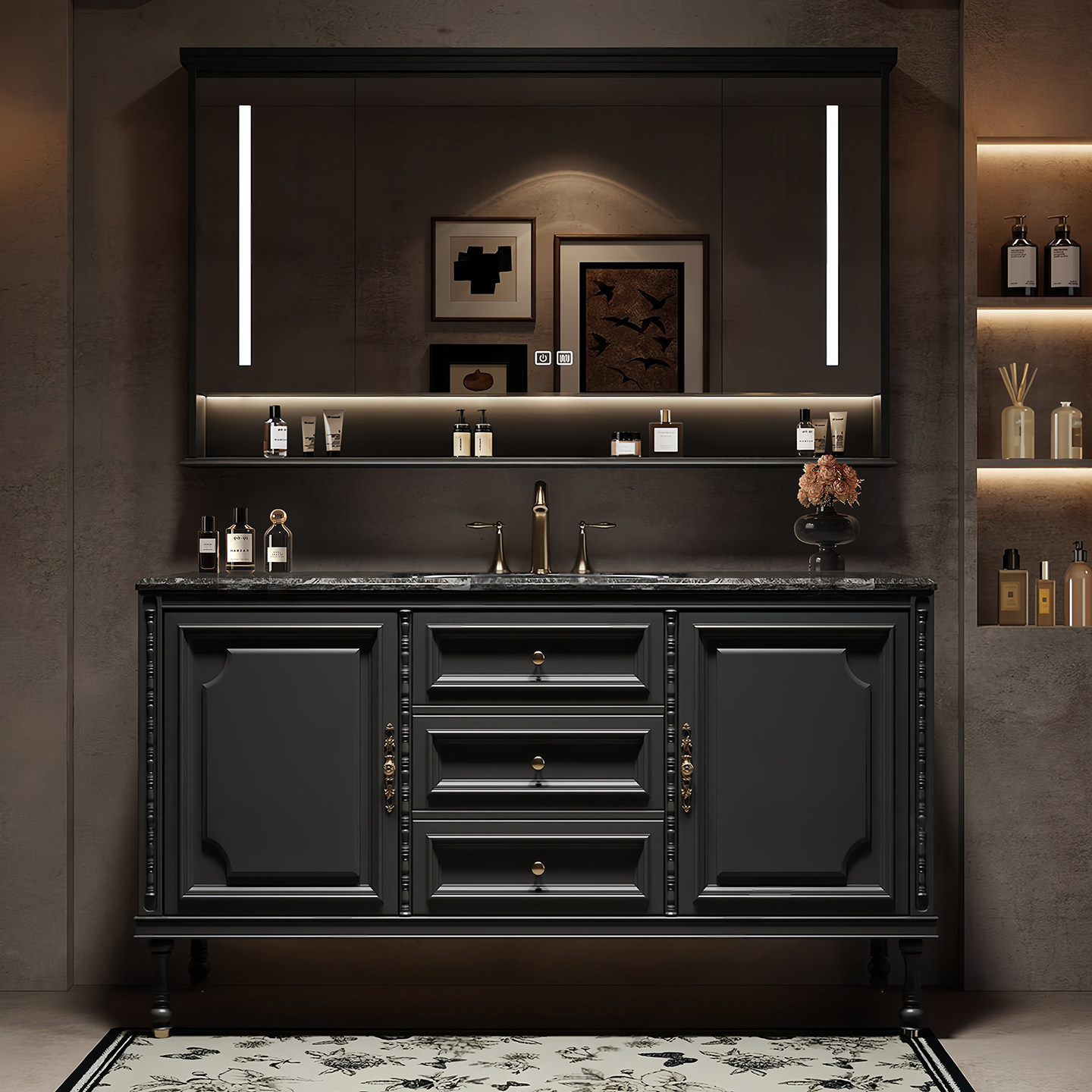 Luxury Floor Bathroom Cabinet  - Home Bathroom Partition Wall บทวิจารณ์และราคา