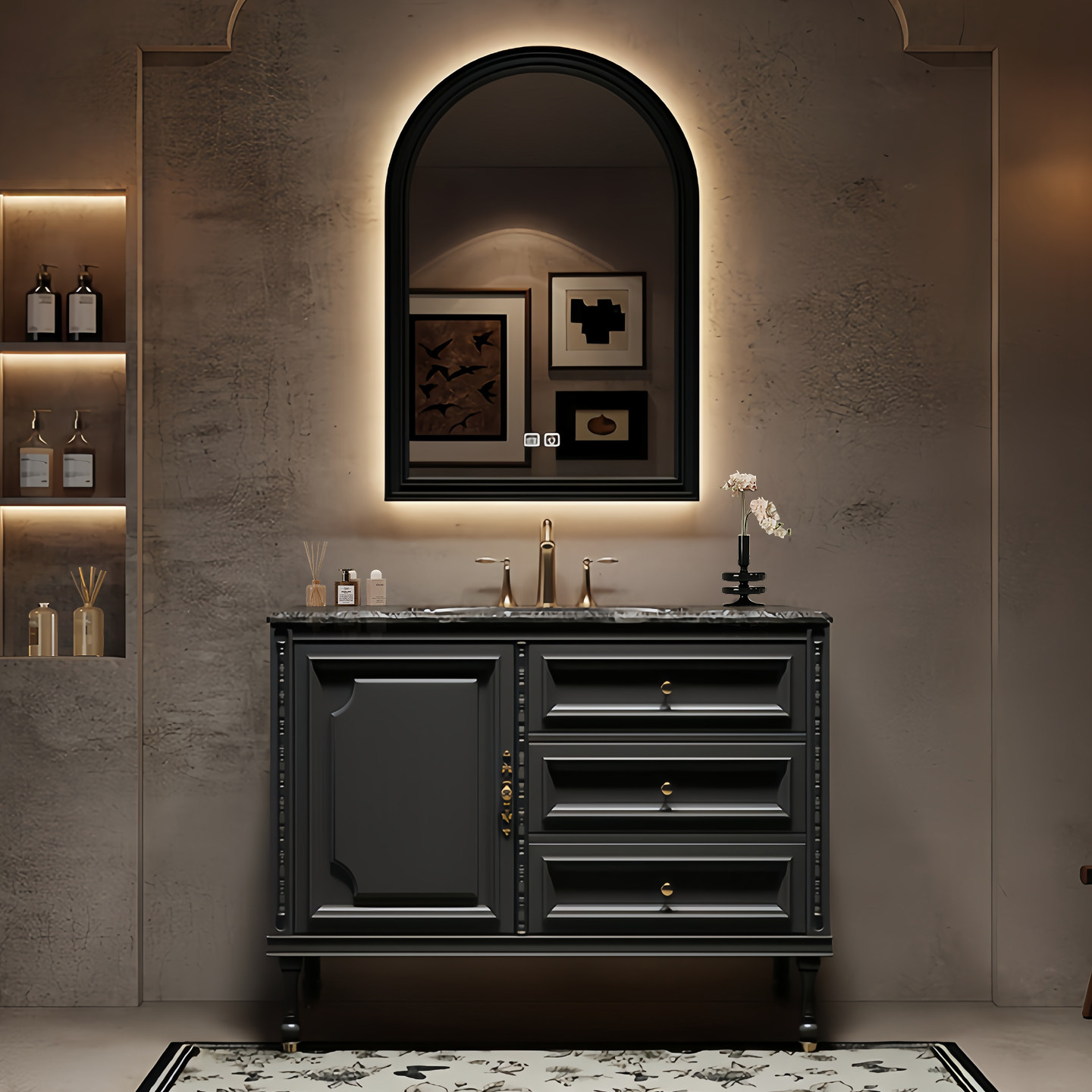 Luxury Floor Bathroom Cabinet  - Home Bathroom Partition Wall บทวิจารณ์และราคา