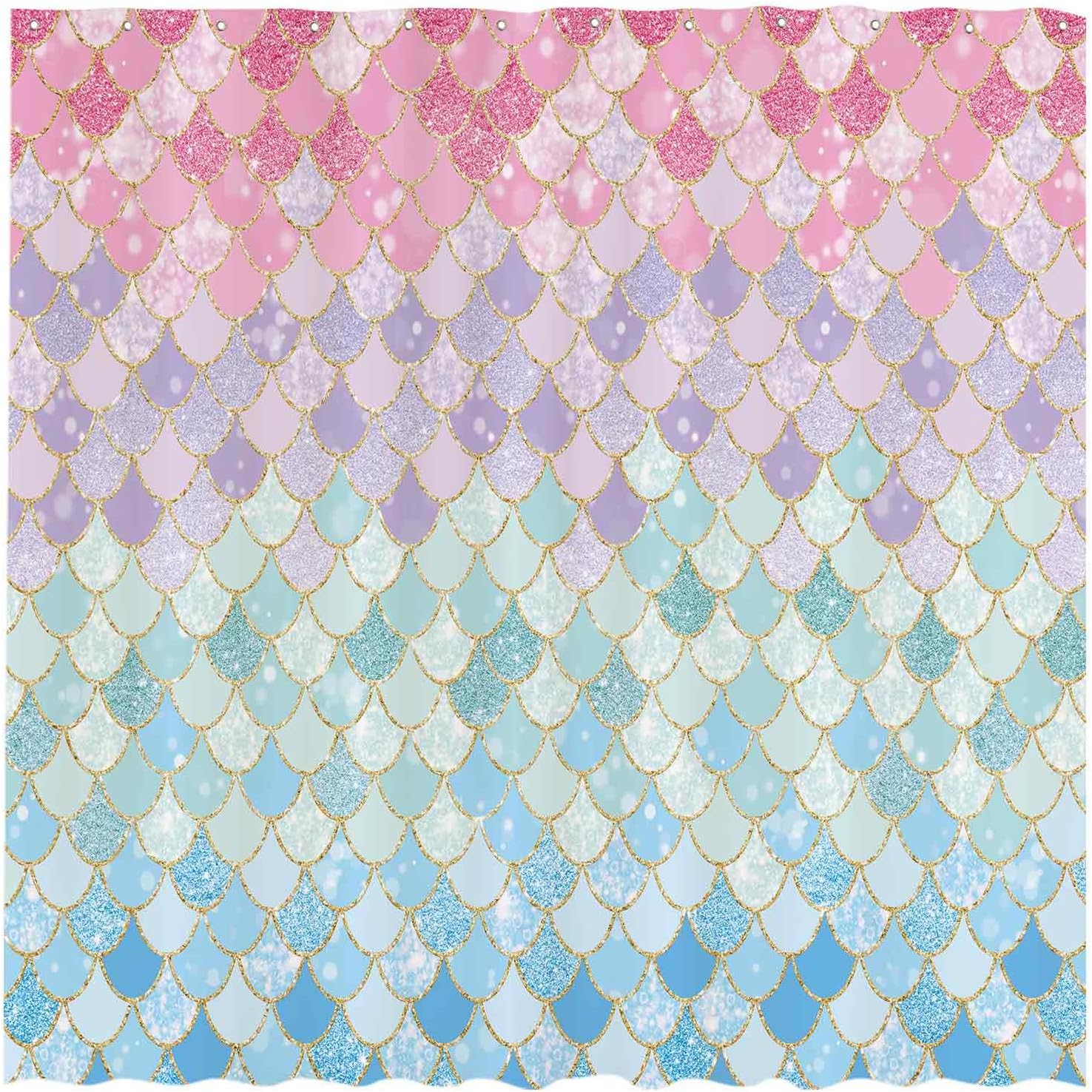 Mermaid Scales Shower Curtain  - Home Bathroom Scales บทวิจารณ์และราคา