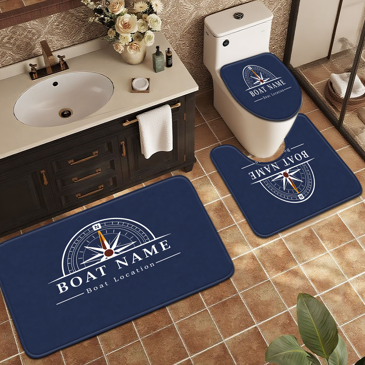 Premium Bath Mat Set Bathroom  - Home Made Bathroom Vanity บทวิจารณ์และราคา