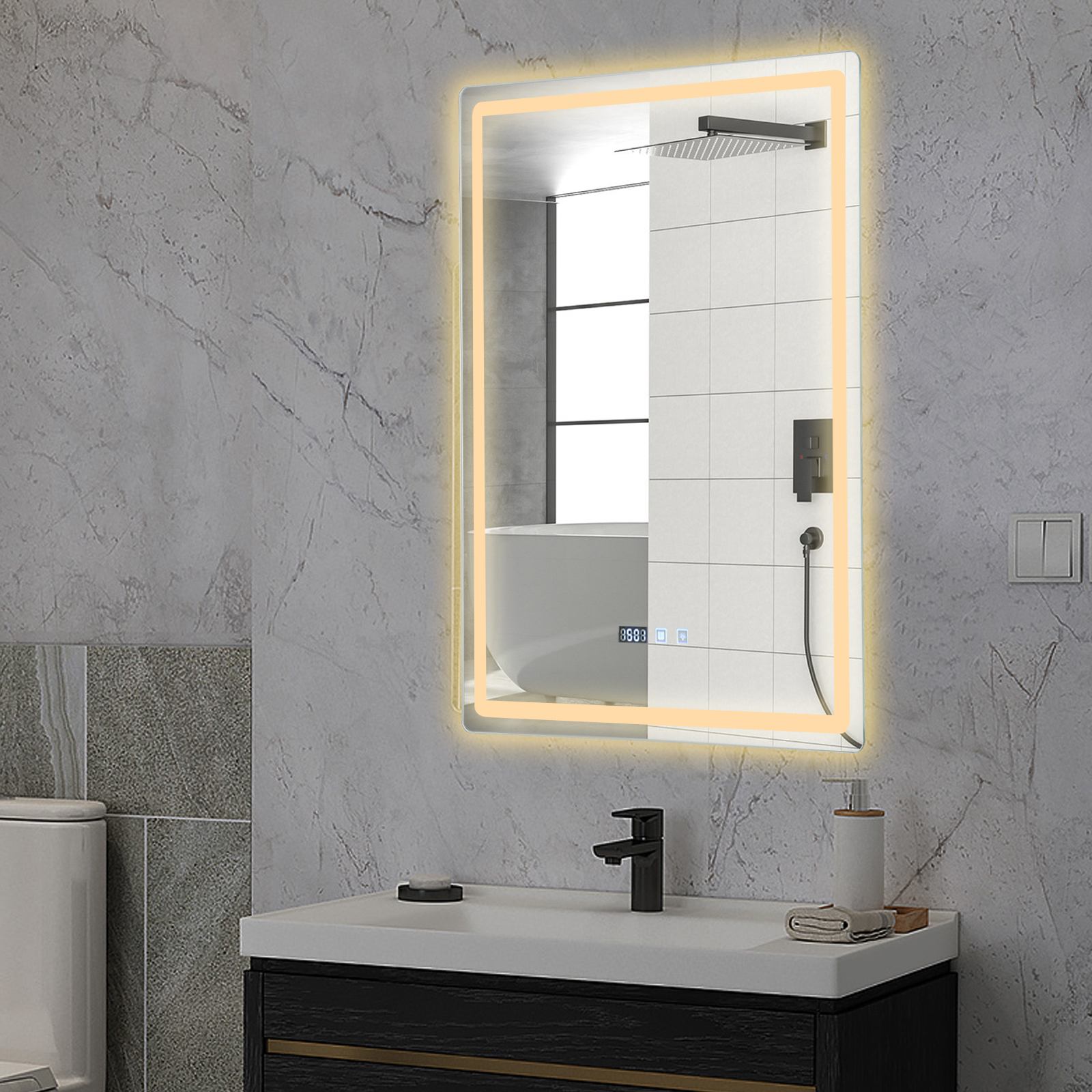 LED Bathroom Wall Mirror, Smar - Bathroom Mirror Led บทวิจารณ์และราคา