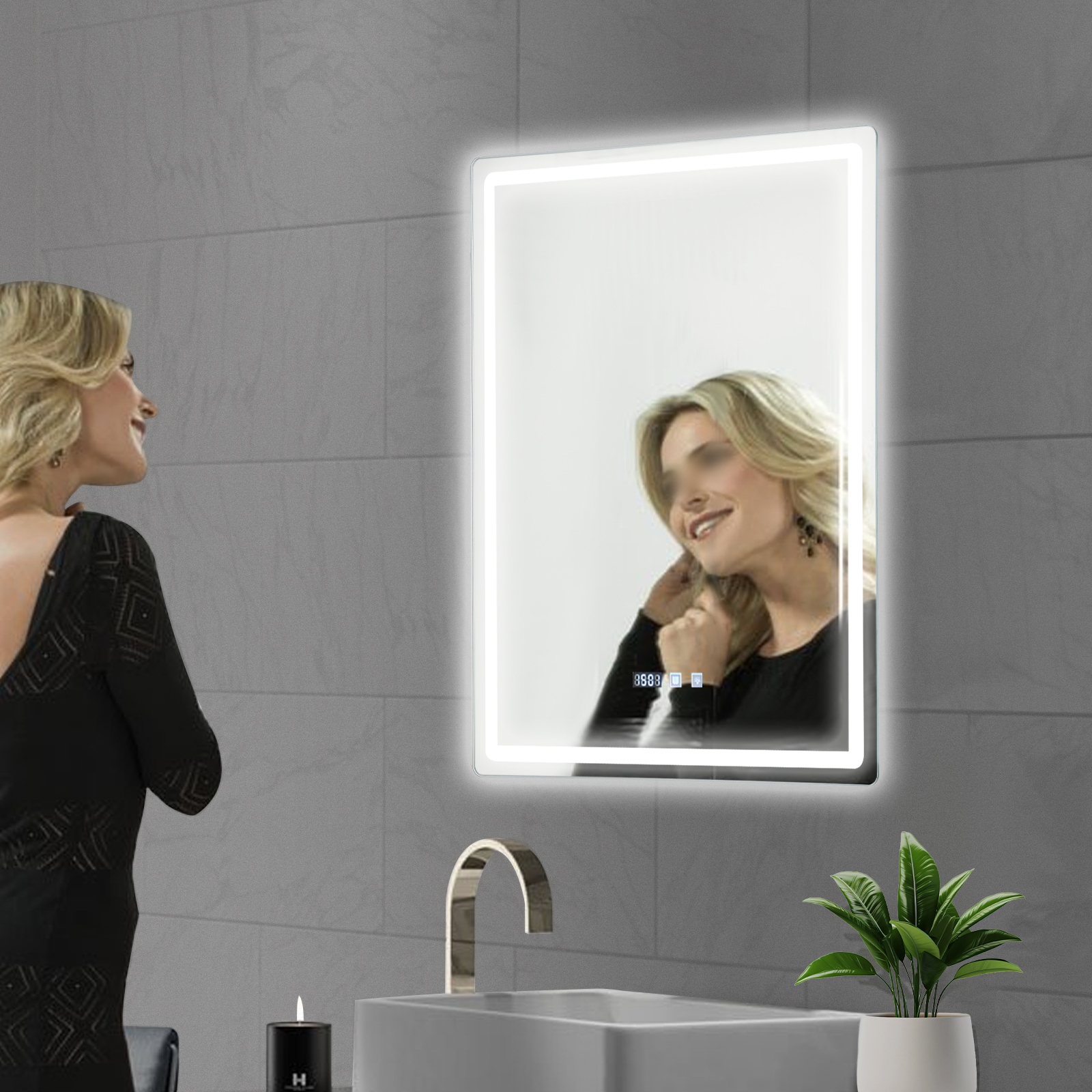 LED Bathroom Wall Mirror, Smar - Bathroom Mirror Led บทวิจารณ์และราคา