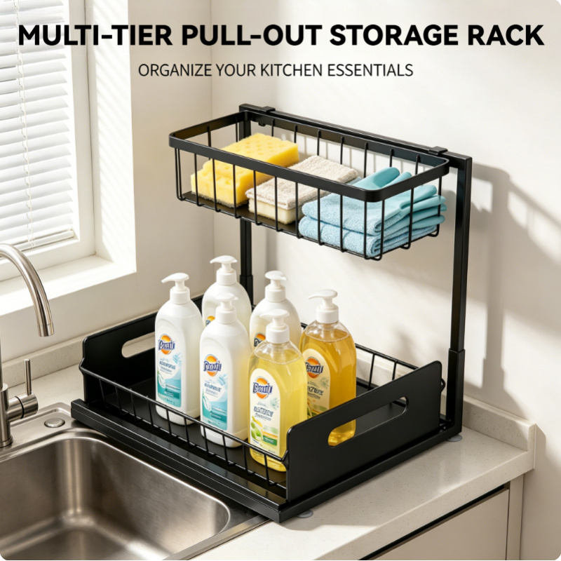 2026 New 2-Tier Pull Out Under - Home Goods Bathroom Cabinets บทวิจารณ์และราคา