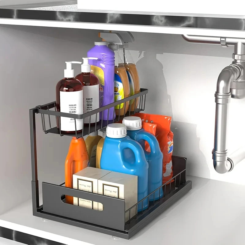 2026 New 2-Tier Pull Out Under - Home Goods Bathroom Cabinets บทวิจารณ์และราคา