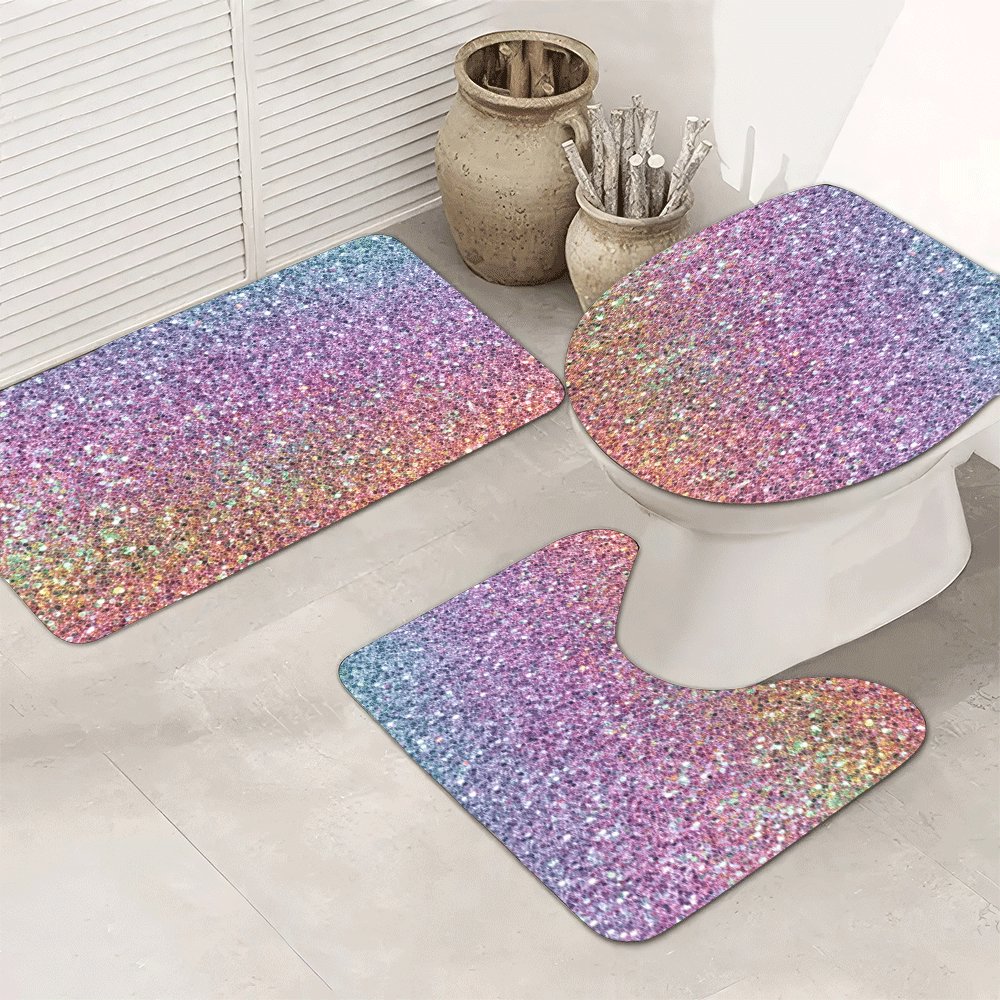 Luxury Glitter Bath Mat Set fo - Home Made Bathroom Vanity บทวิจารณ์และราคา
