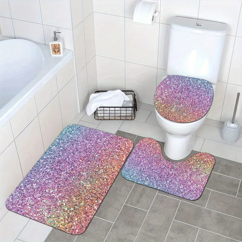 Luxury Glitter Bath Mat Set fo - Home Made Bathroom Vanity บทวิจารณ์และราคา