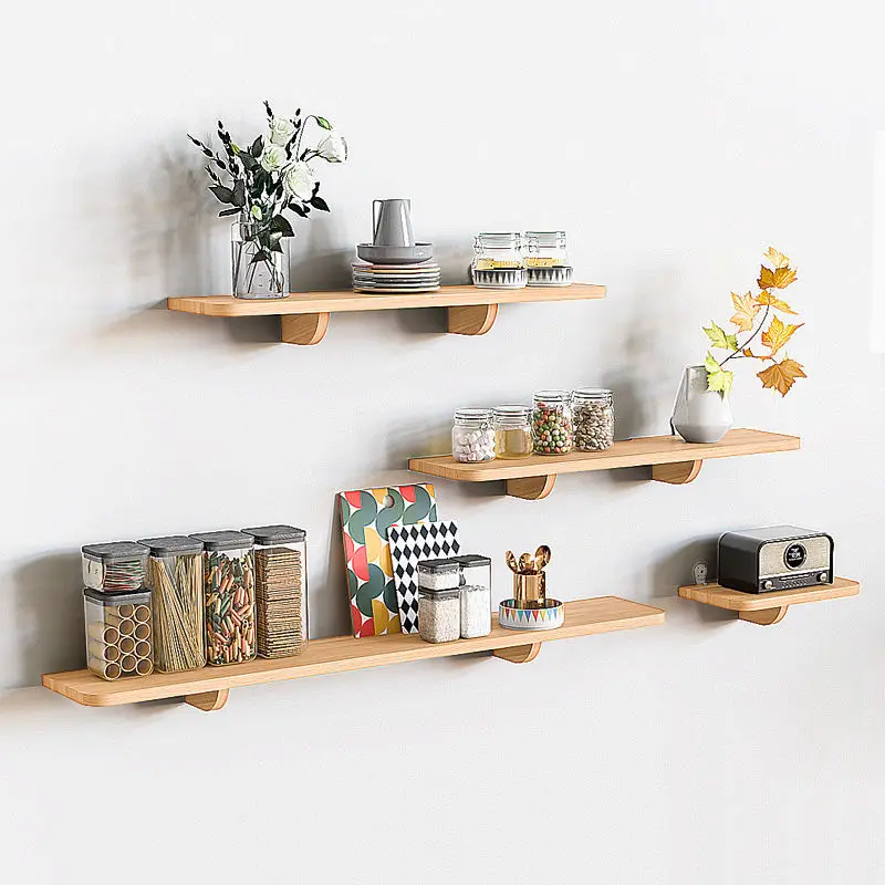 Solid Wood Wall Shelf for Book - Home Bathroom Partition Wall บทวิจารณ์และราคา