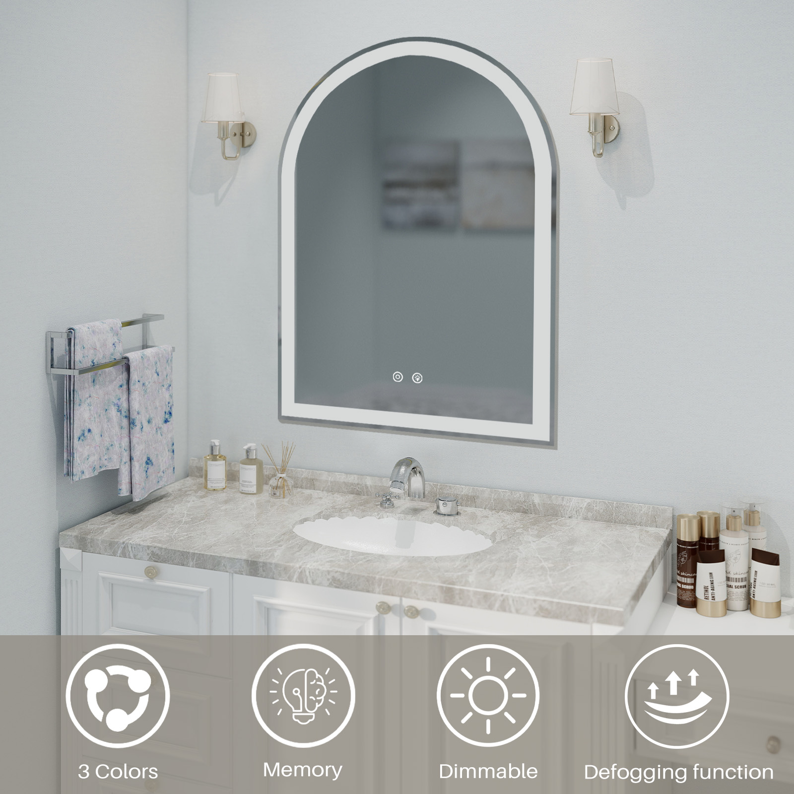 Smart Anti-fog LED Bathroom Mi - Bathroom Mirror Led บทวิจารณ์และราคา