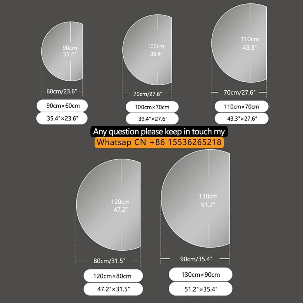 51x35 Semicircle LED Lighted V - Bathroom Mirror Led บทวิจารณ์และราคา