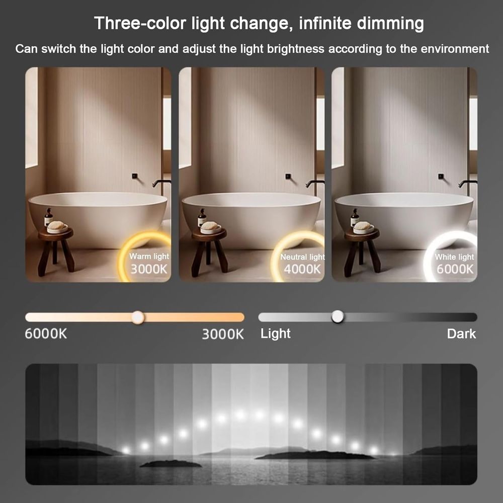 51x35 Semicircle LED Lighted V - Bathroom Mirror Led บทวิจารณ์และราคา