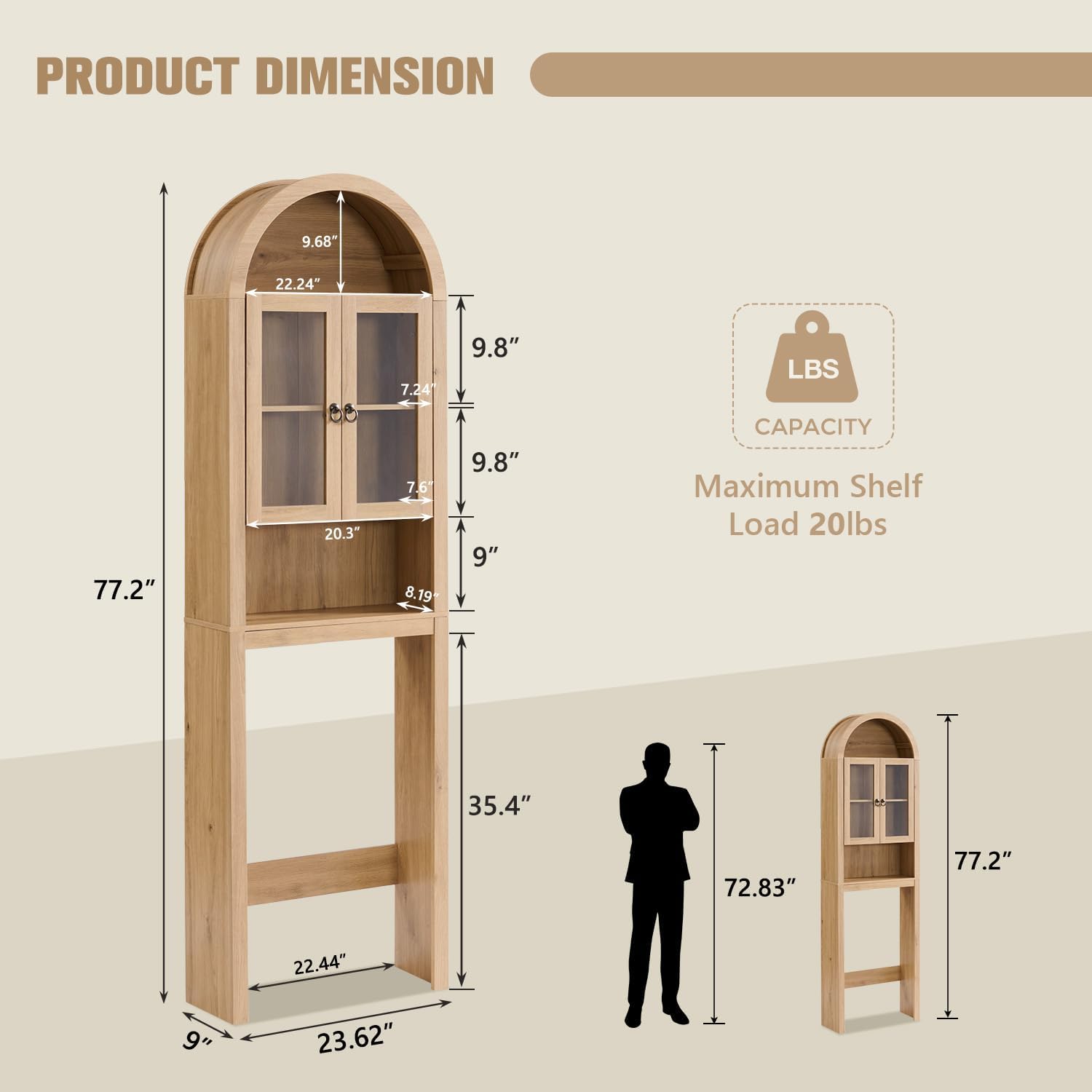 Arched Over The Toilet Storage - Home Goods Bathroom Cabinets บทวิจารณ์และราคา