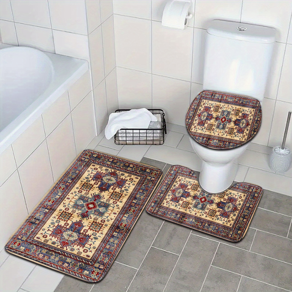 Bathroom Mat Set Toilet Mat Ba - Home Made Bathroom Vanity บทวิจารณ์และราคา