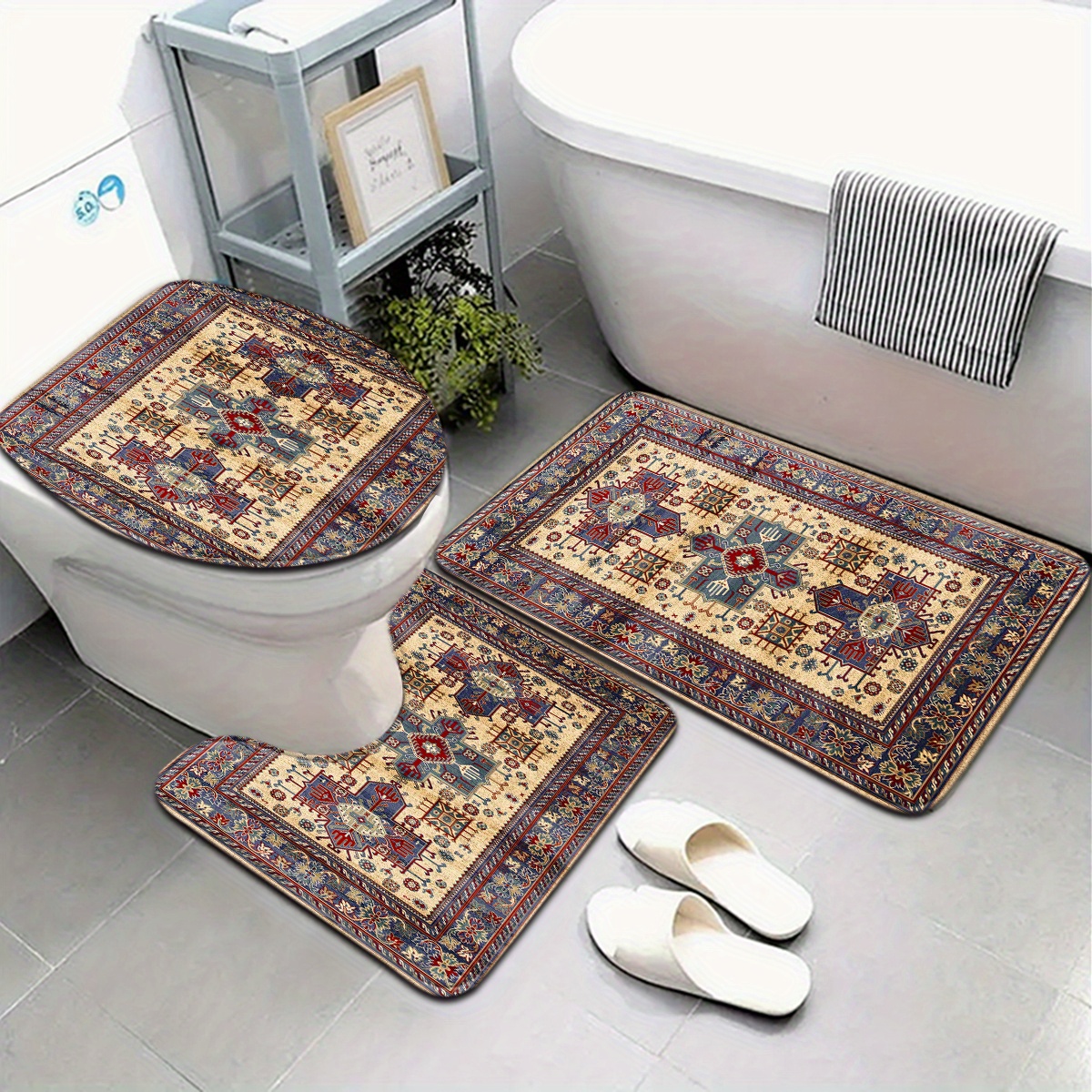 Bathroom Mat Set Toilet Mat Ba - Home Made Bathroom Vanity บทวิจารณ์และราคา