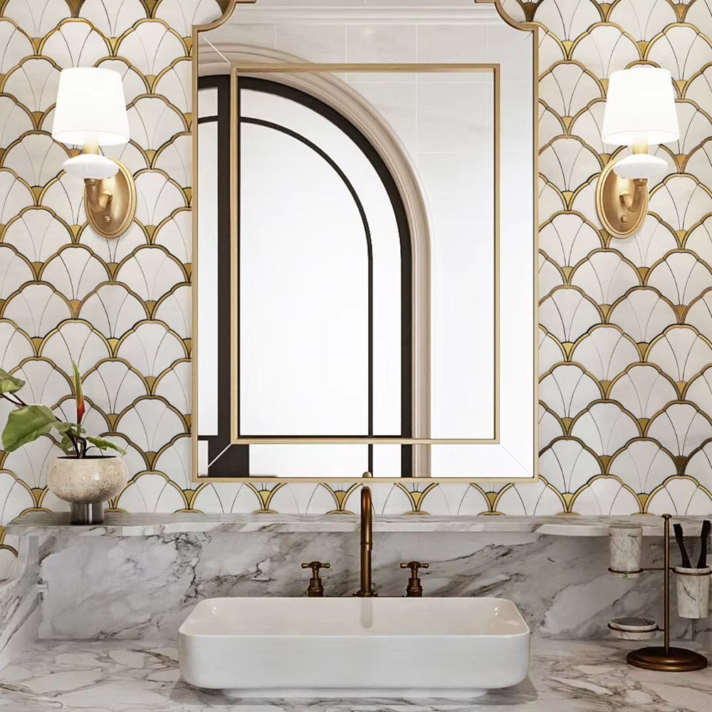 Natural Marble Mosaic Pattern  - Home Bathroom Tiles บทวิจารณ์และราคา