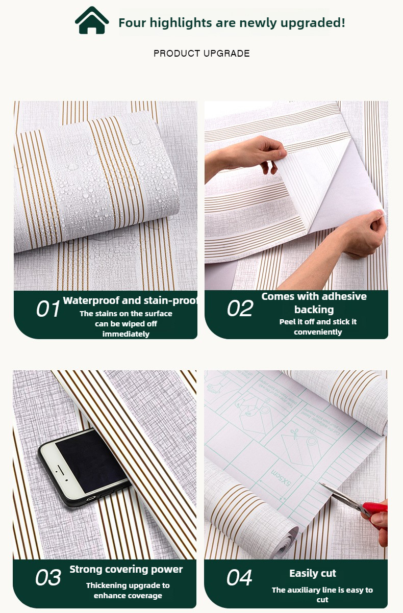 Adhesive Wallpaper for Wall -  - Home Bathroom Partition Wall บทวิจารณ์และราคา