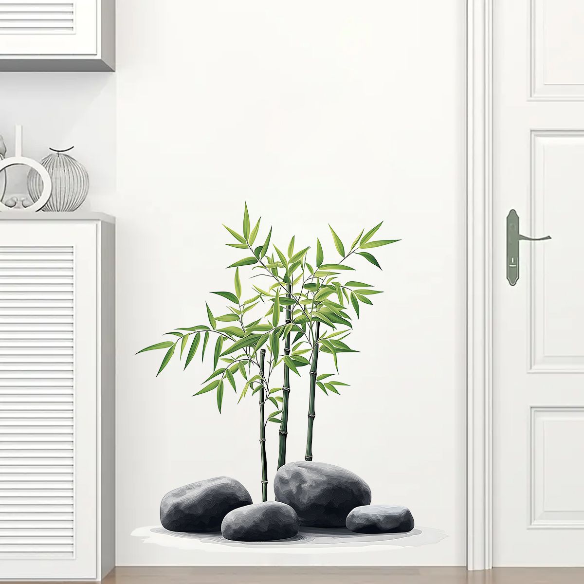 Ink Bamboo Wall Sticker Bathro - Home Bathroom Tiles บทวิจารณ์และราคา