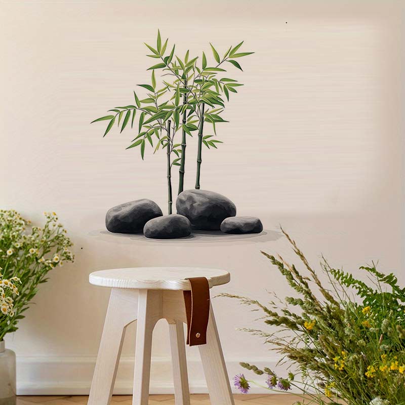 Ink Bamboo Wall Sticker Bathro - Home Bathroom Tiles บทวิจารณ์และราคา