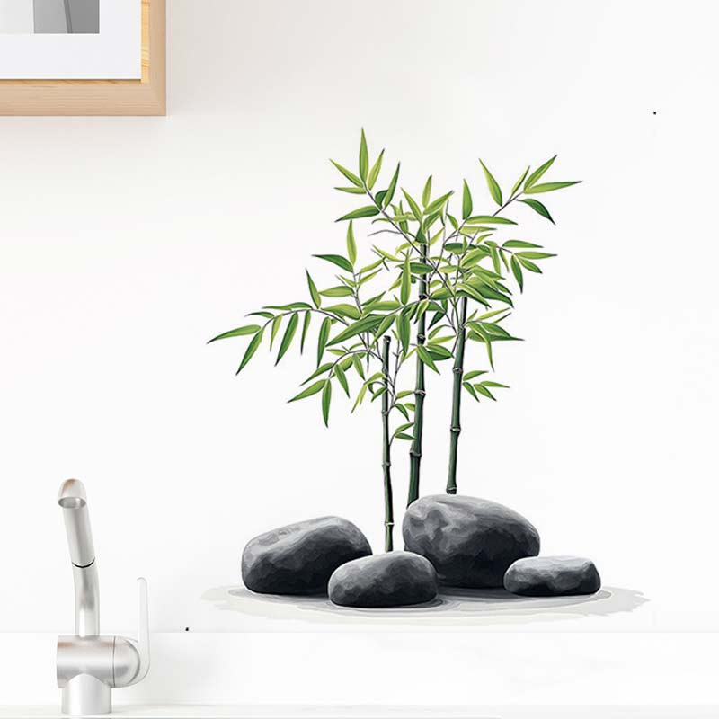 Ink Bamboo Wall Sticker Bathro - Home Bathroom Tiles บทวิจารณ์และราคา