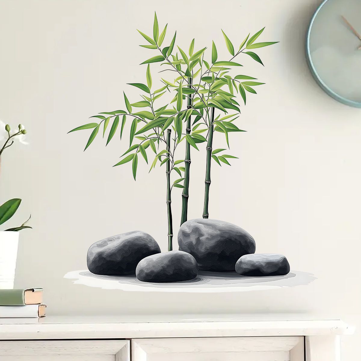 Ink Bamboo Wall Sticker Bathro - Home Bathroom Tiles บทวิจารณ์และราคา