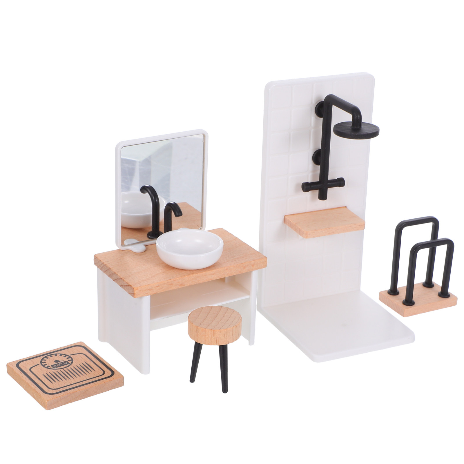 1Set Dollhouse Bathroom Decor: - Home Bathroom Scales บทวิจารณ์และราคา