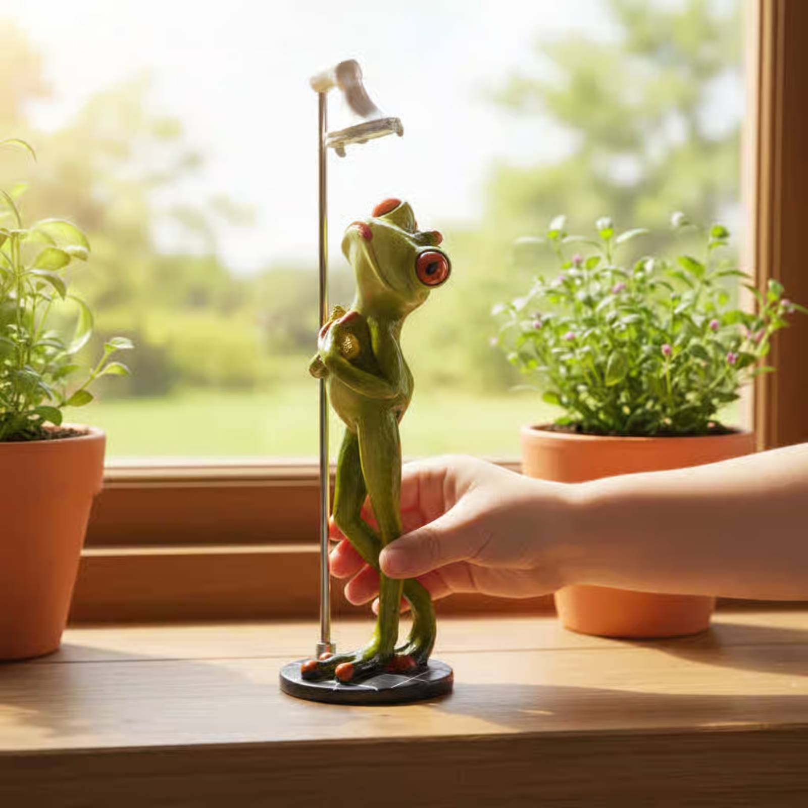 Showering Frog Figurine Novelt - Home Bathroom บทวิจารณ์และราคา
