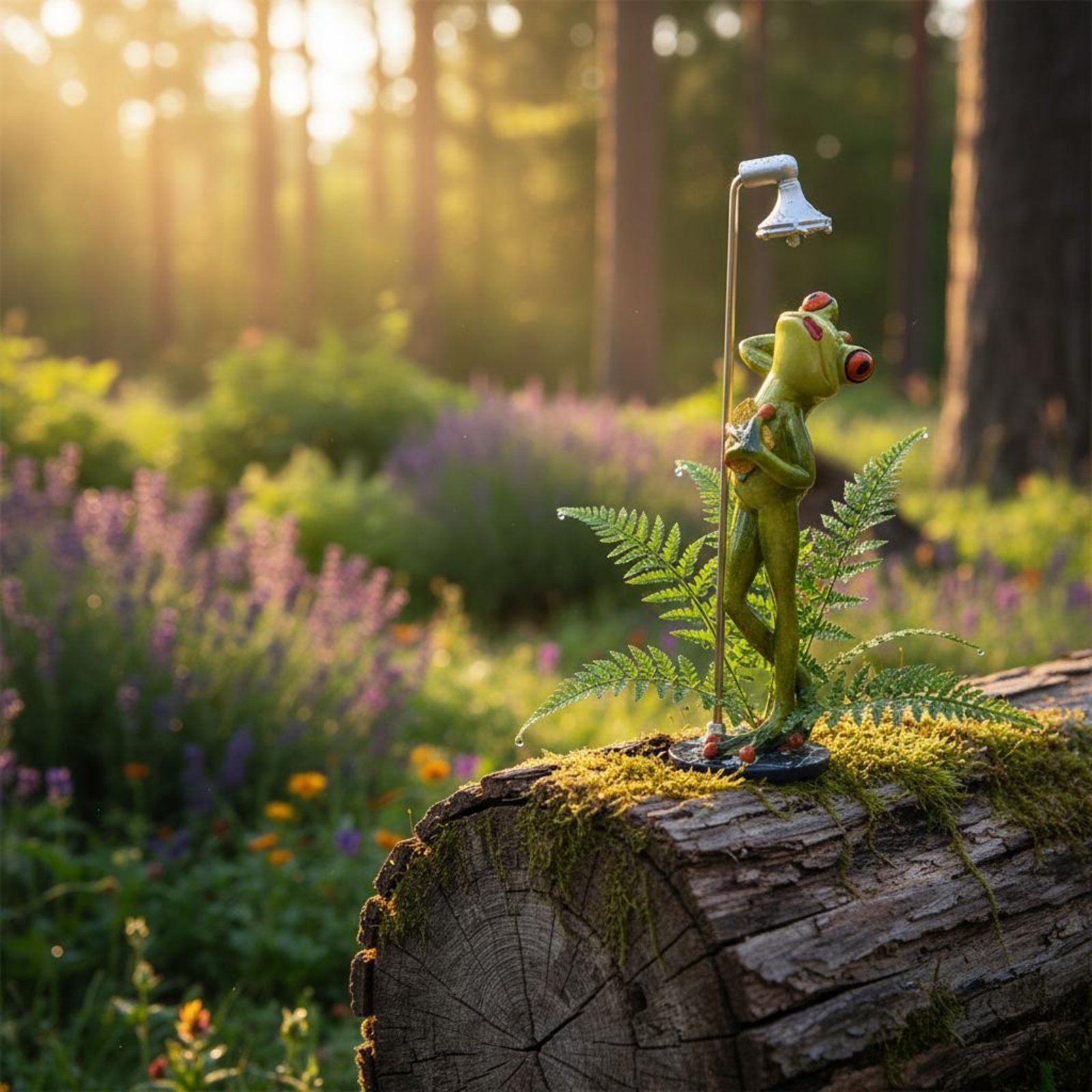 Showering Frog Figurine Novelt - Home Bathroom บทวิจารณ์และราคา