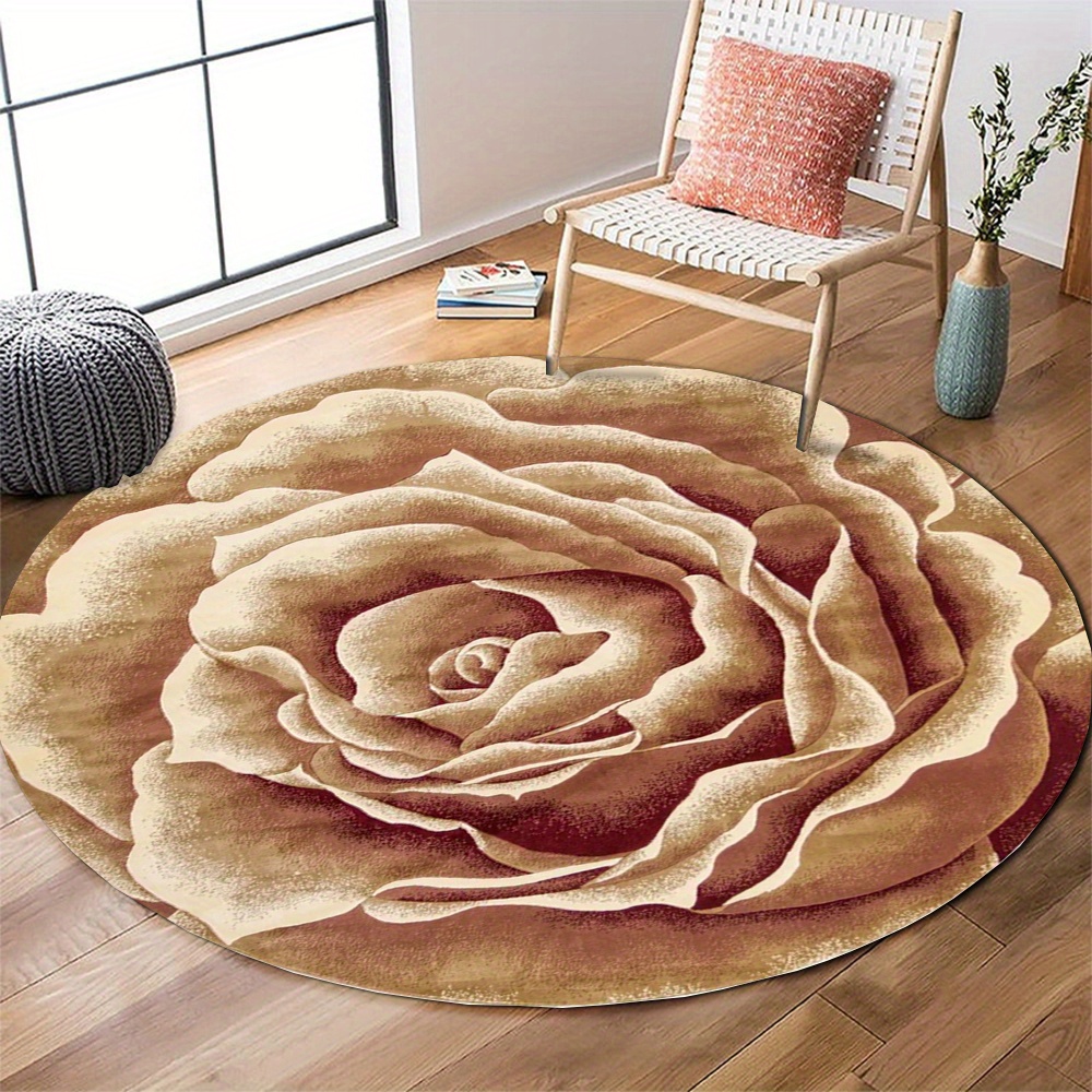 3D Rose Petal Round Rug Flanne - Home Made Bathroom Vanity บทวิจารณ์และราคา