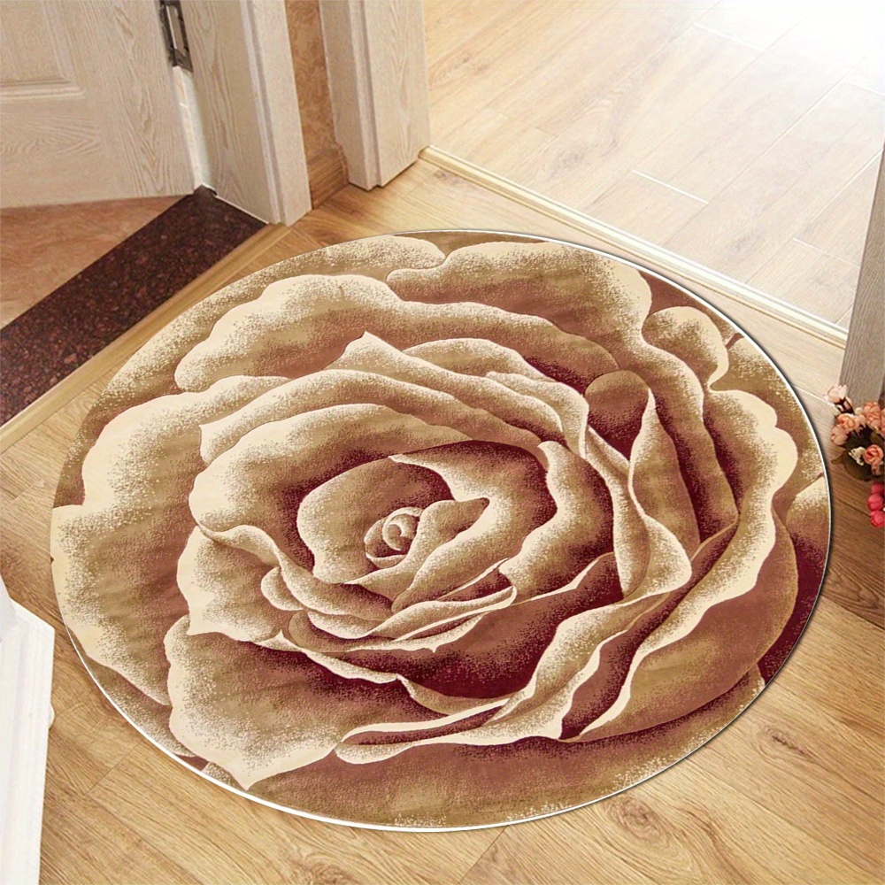 3D Rose Petal Round Rug Flanne - Home Made Bathroom Vanity บทวิจารณ์และราคา