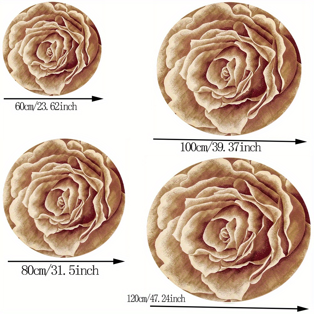 3D Rose Petal Round Rug Flanne - Home Made Bathroom Vanity บทวิจารณ์และราคา