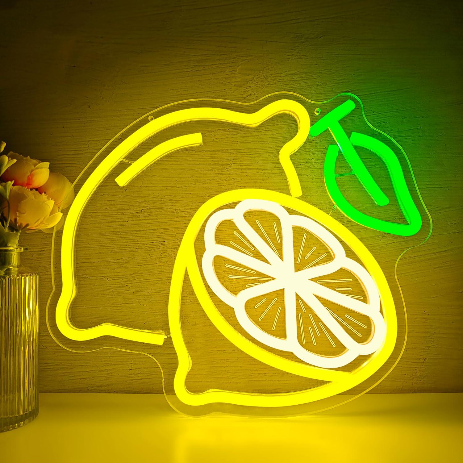 Lemon Neon Sign Dimmable LED L - Home Bathroom บทวิจารณ์และราคา