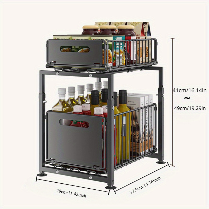 2 Tier Slide Out Cabinet Organ - Home Goods Bathroom Cabinets บทวิจารณ์และราคา
