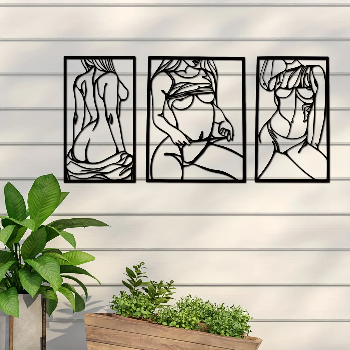 1pc Metal Art Wall Decor, Blac - Home Goods Bathroom บทวิจารณ์และราคา