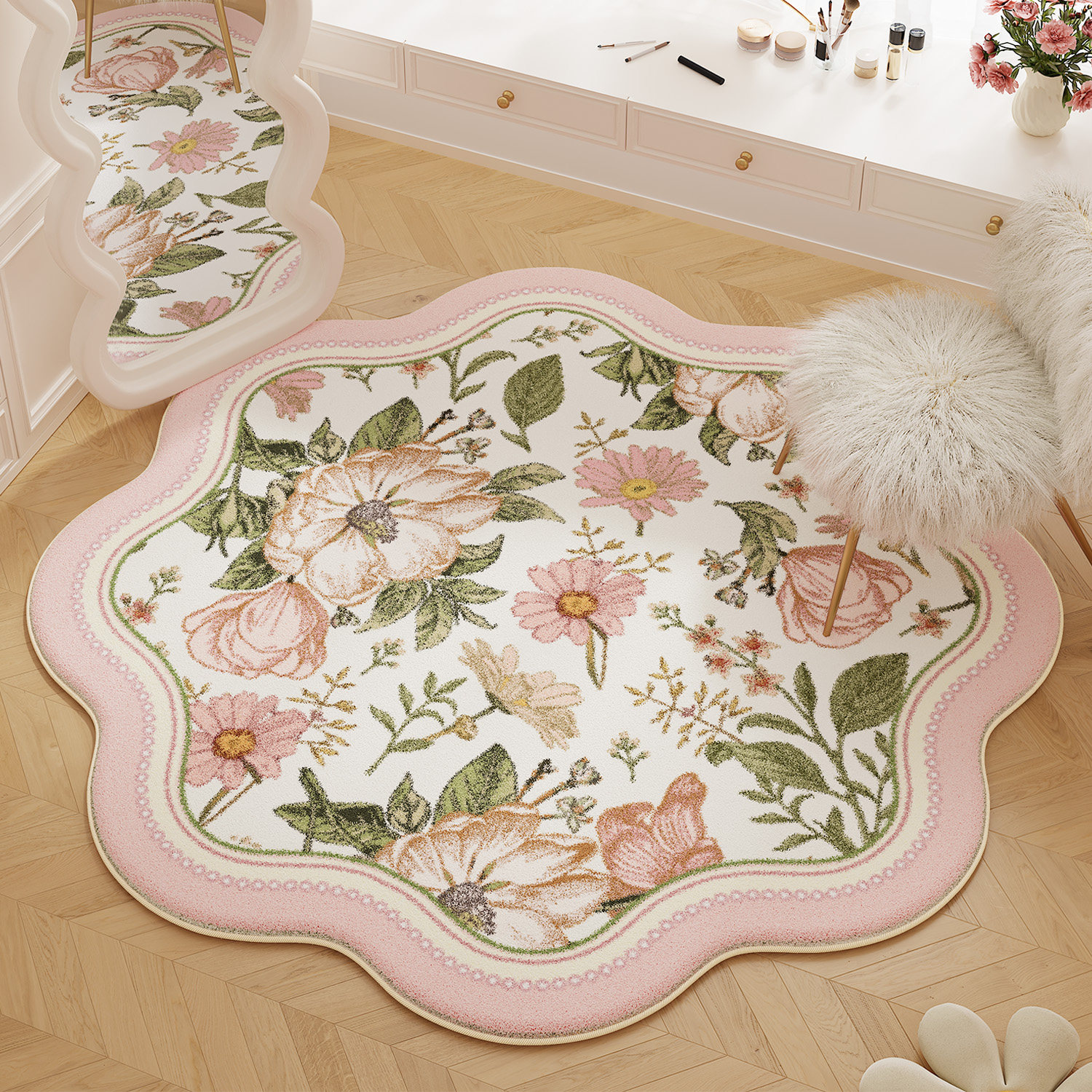 VIKAMA American Pink Floral Ru - Home Made Bathroom Vanity บทวิจารณ์และราคา