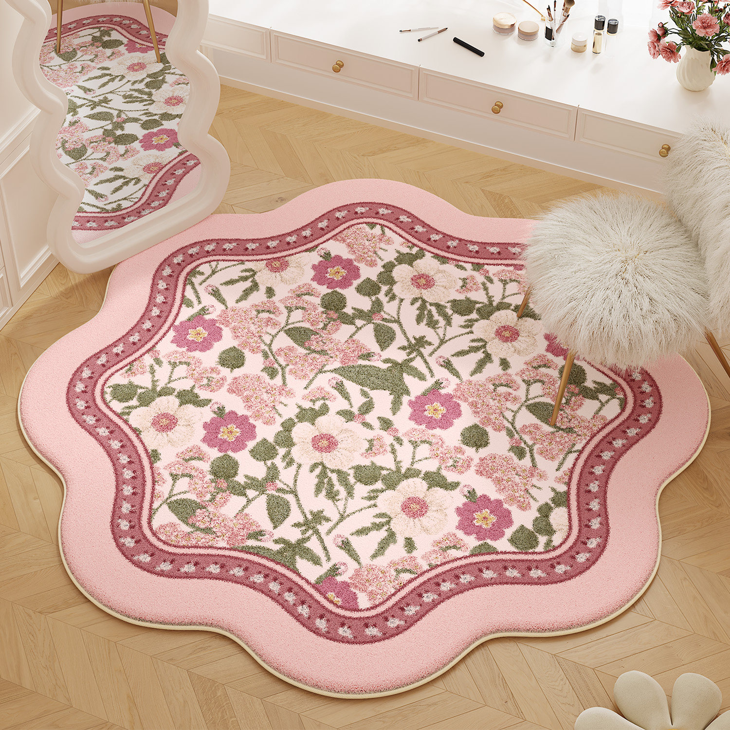 VIKAMA American Pink Floral Ru - Home Made Bathroom Vanity บทวิจารณ์และราคา