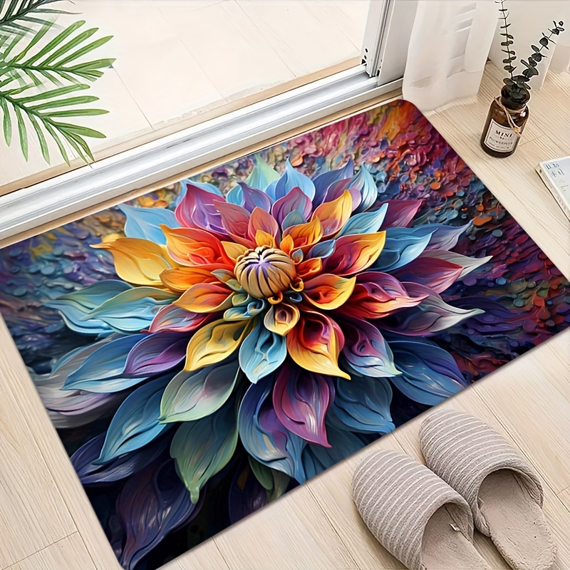 Floral Bath Rug - Soft Plush P - Home Made Bathroom Vanity บทวิจารณ์และราคา