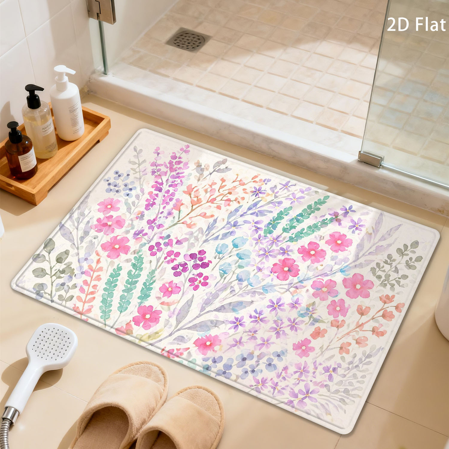 Adorable Floral Bath Mat Set f - Home Made Bathroom Vanity บทวิจารณ์และราคา