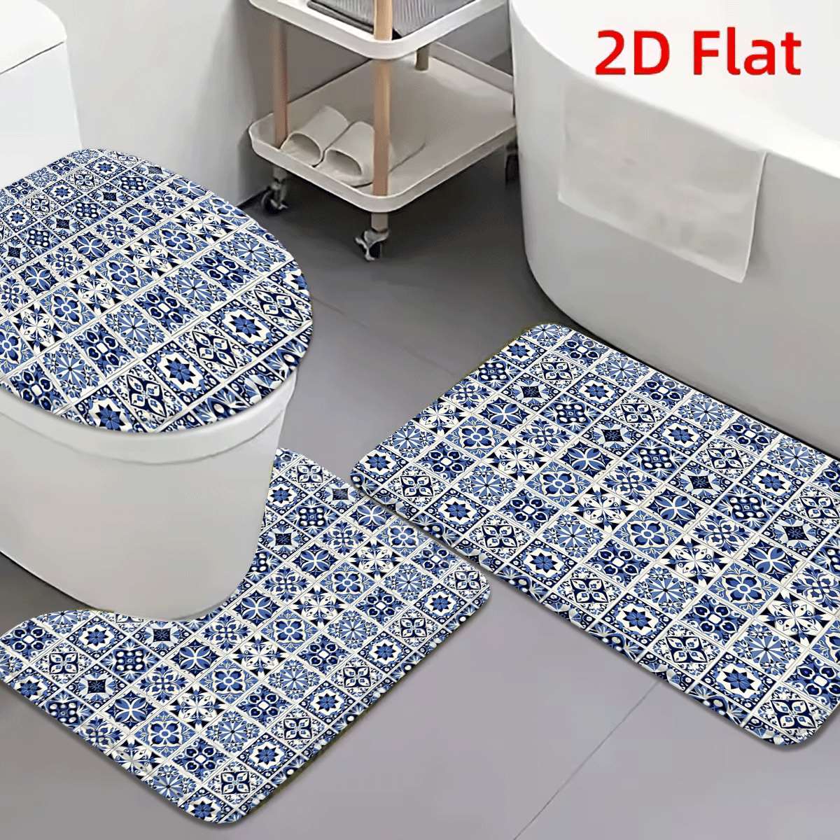 Decorative Blue White Geometri - Home Made Bathroom Vanity บทวิจารณ์และราคา