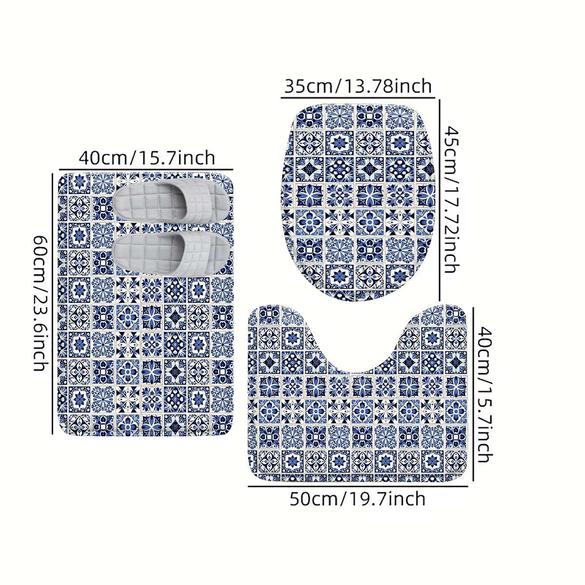 Decorative Blue White Geometri - Home Made Bathroom Vanity บทวิจารณ์และราคา