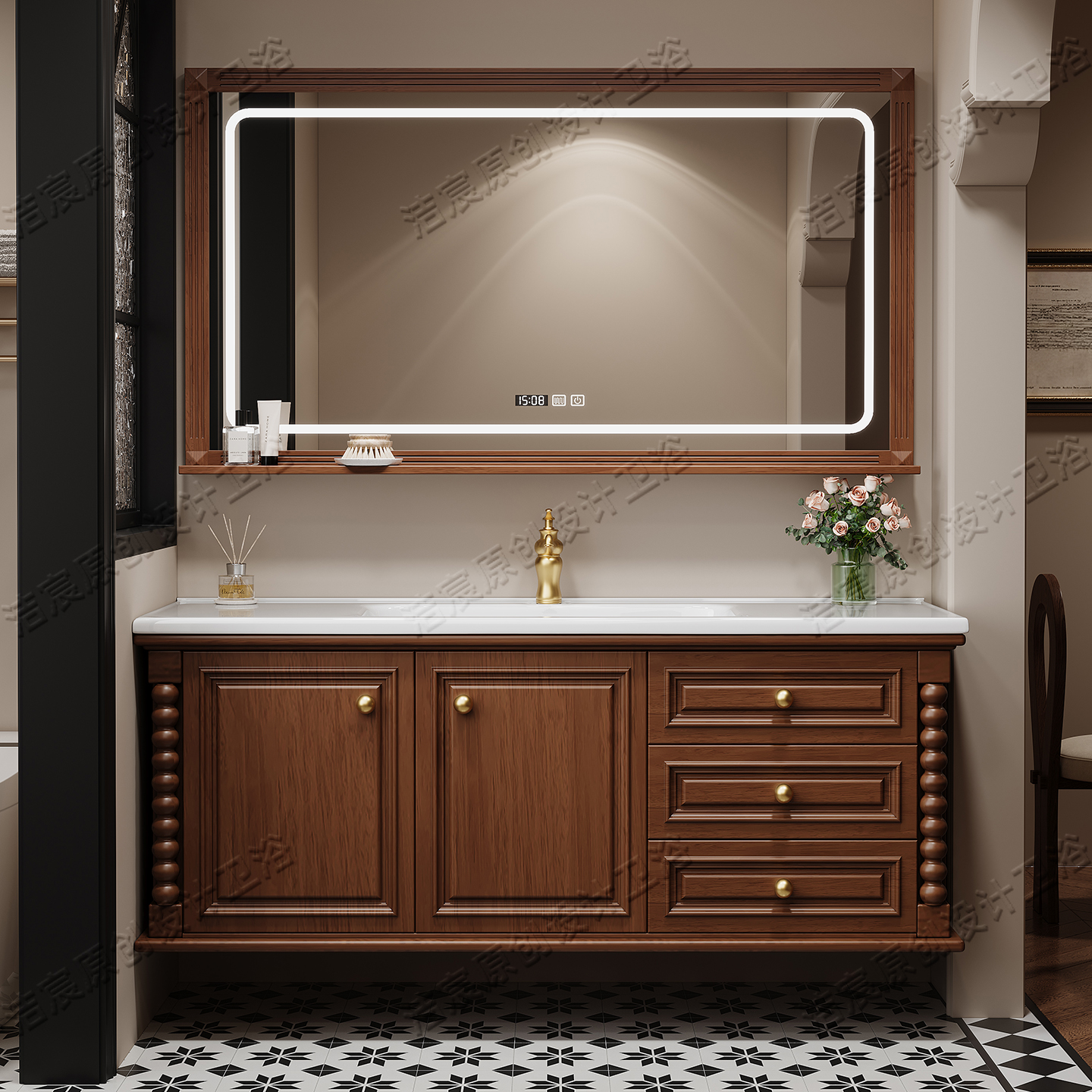 Storage Drawers Cupboard Toile - Home Bathroom Partition Wall บทวิจารณ์และราคา