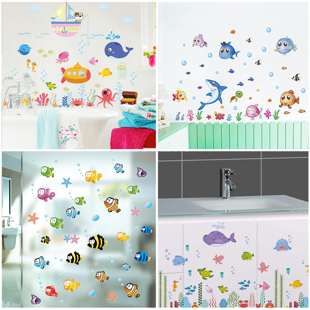 Cute Fishes Whale Shark Sealif - Home Bathroom Tiles บทวิจารณ์และราคา