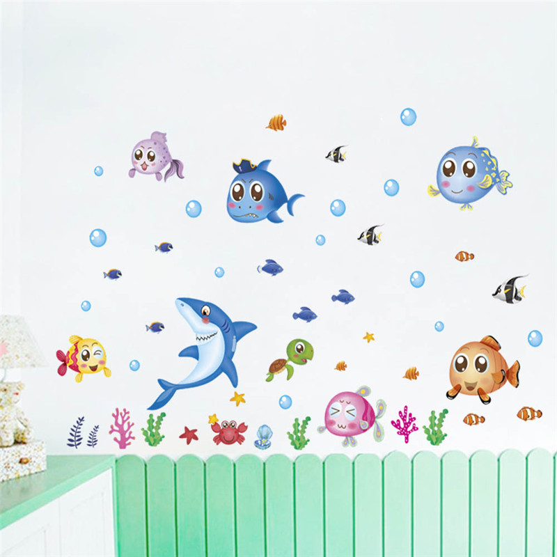 Cute Fishes Whale Shark Sealif - Home Bathroom Tiles บทวิจารณ์และราคา
