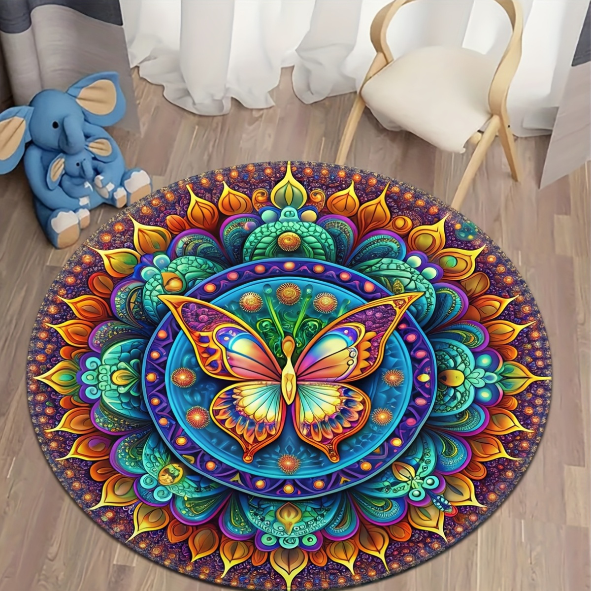 1PC 3D Blue Flower Round Minim - Home Made Bathroom Vanity บทวิจารณ์และราคา
